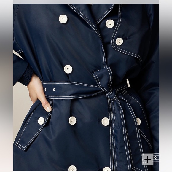 J Crew Relaxed Trench Coat in Lightweight shiny nylon. - Picture 5 of 8